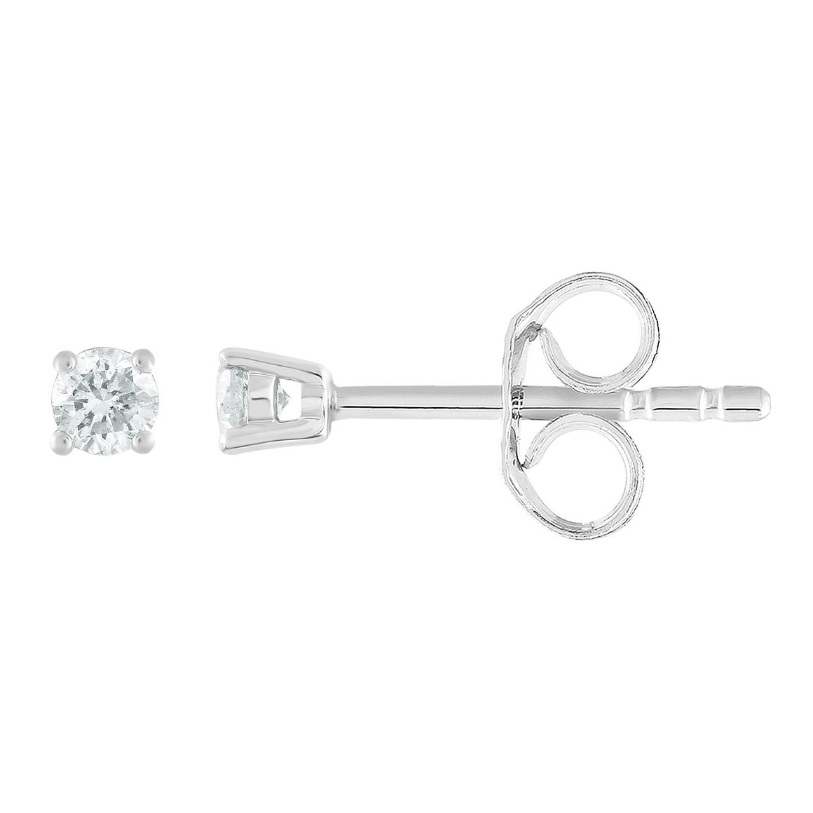 9ct White Gold Diamond Studs TDW 0.10ct