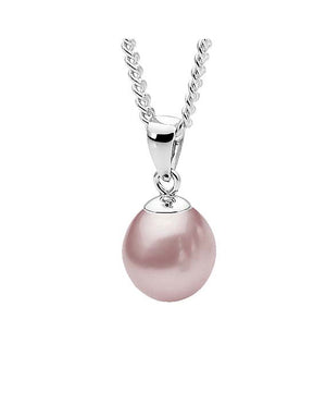 9mm Pink FWP Sterling Silver Pendant IP23PSS