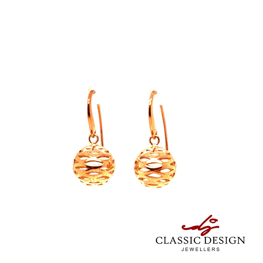 9ct Rose Gold Carved 10mm Euroballs