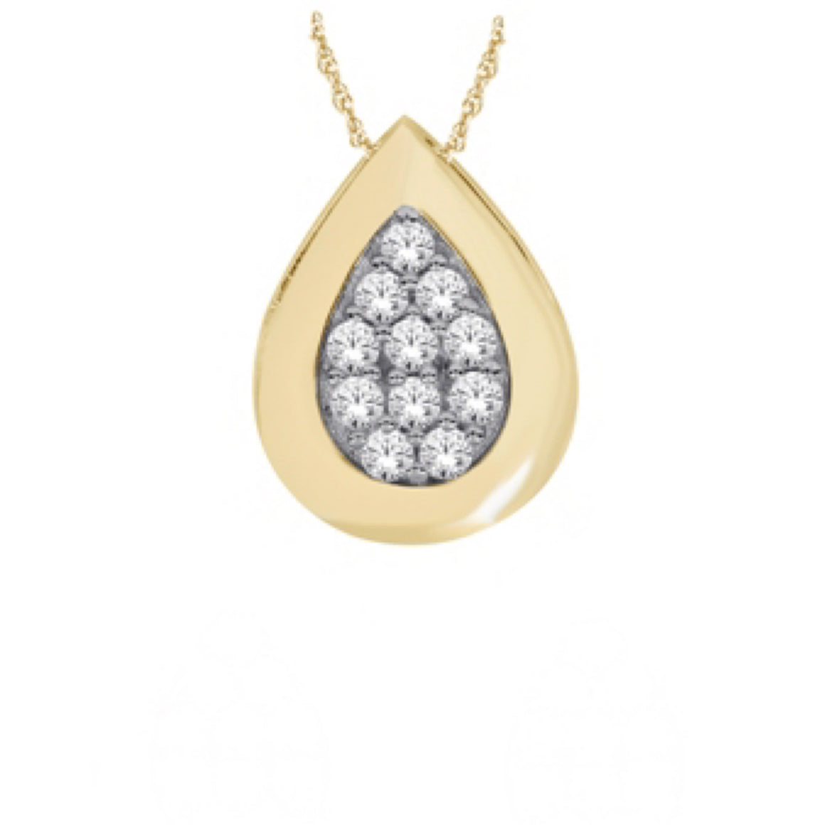 10ct Yellow Gold Diamond Pendant with 10ct Yellow Gold Chain (TDW 0.08cts)