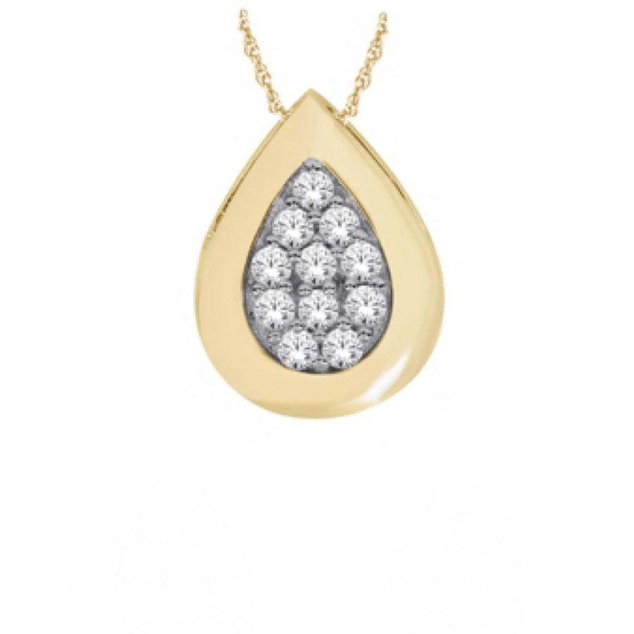 10ct Yellow Gold Diamond Pendant with 10ct Yellow Gold Chain (TDW 0.08cts)