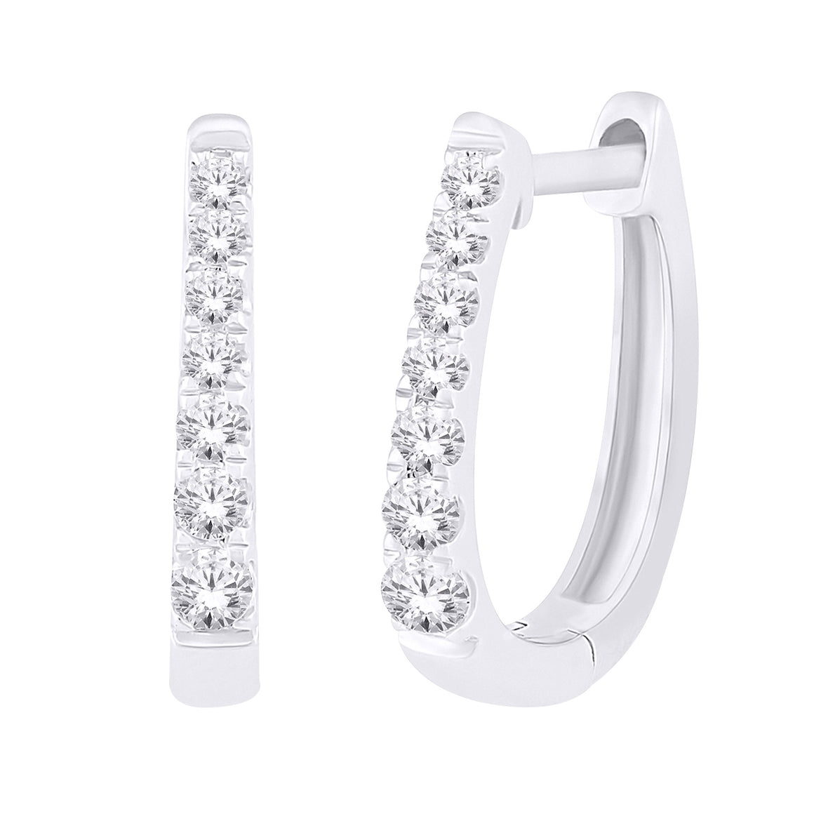 10ct White Gold Diamond Huggies (TDW 0.15ct)